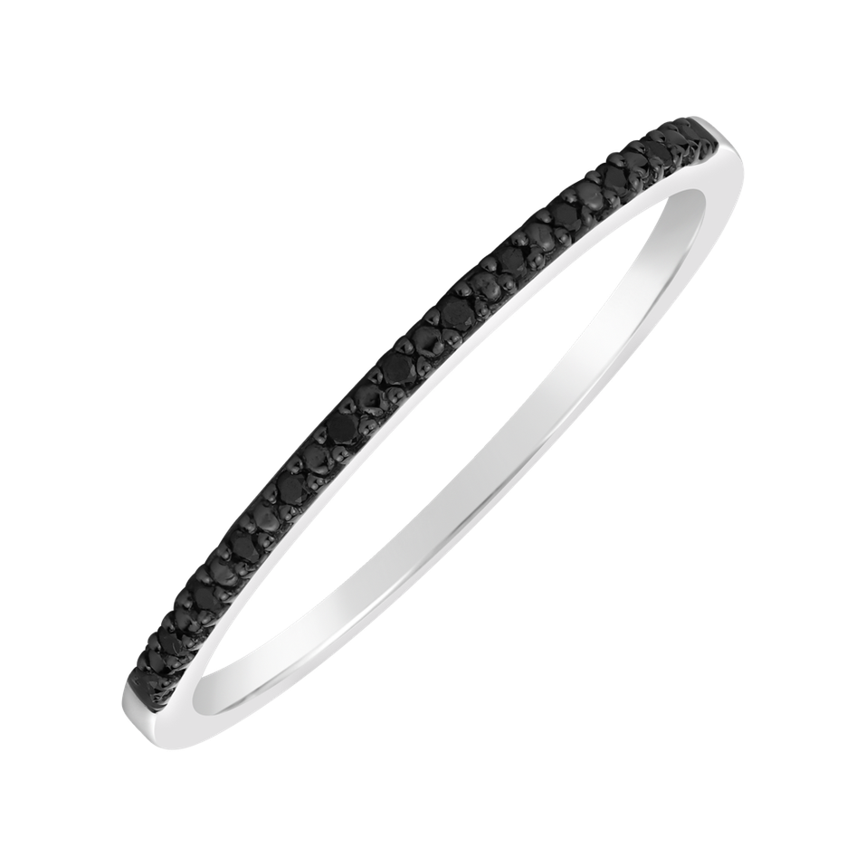Ring with black diamonds Shiny Line
