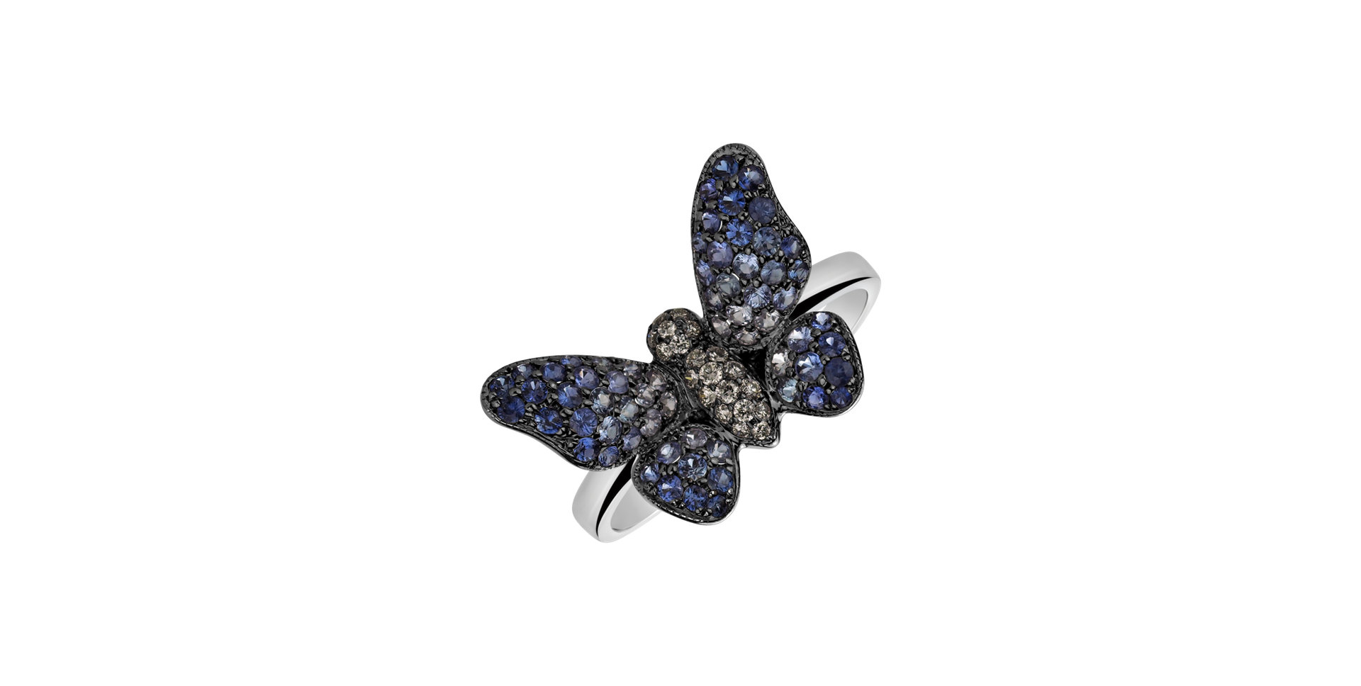 Diamond ring with Sapphire Glamorous Butterfly