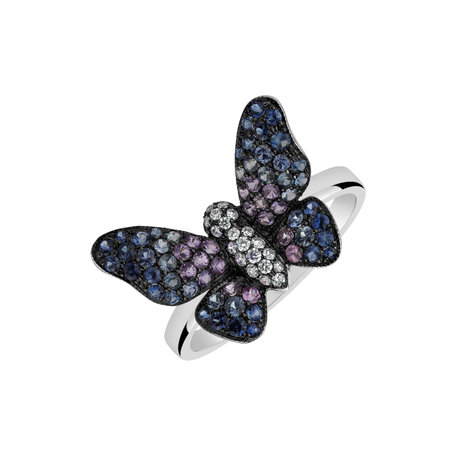 Diamond ring and safiry Glamorous Butterfly