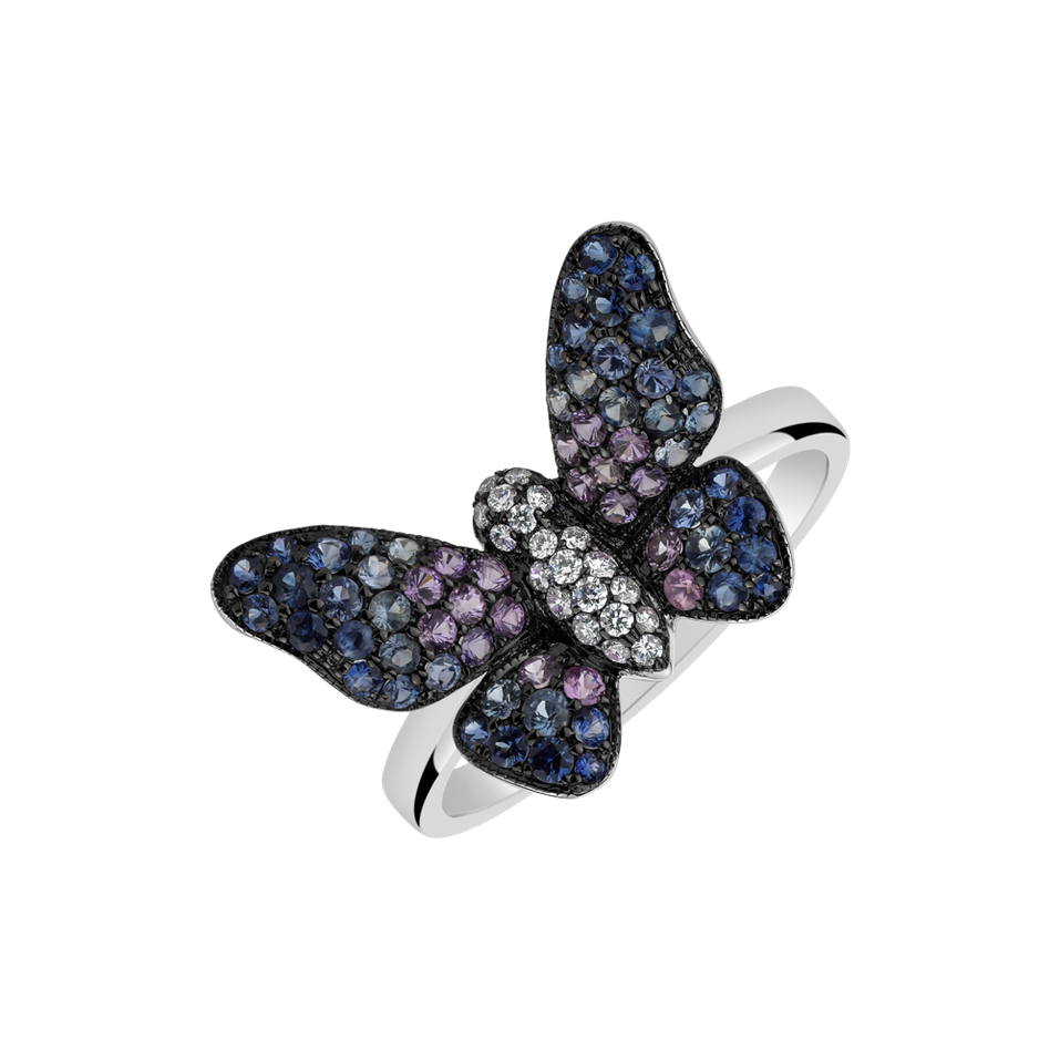 Diamond ring and safiry Glamorous Butterfly