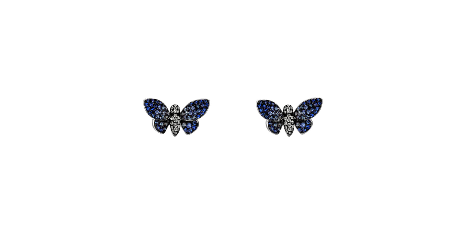 Diamond earrings with Sapphire Graceful Butterfly