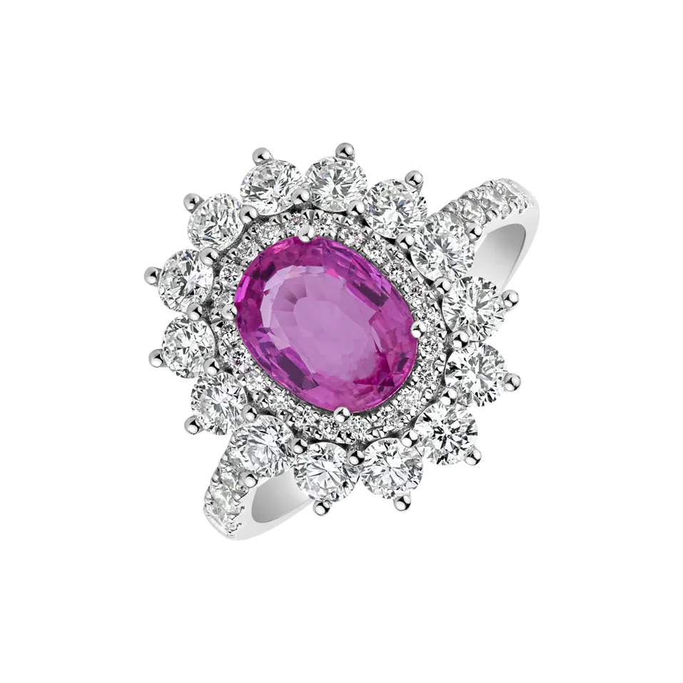 Diamond ring with Sapphire Royal Isabella