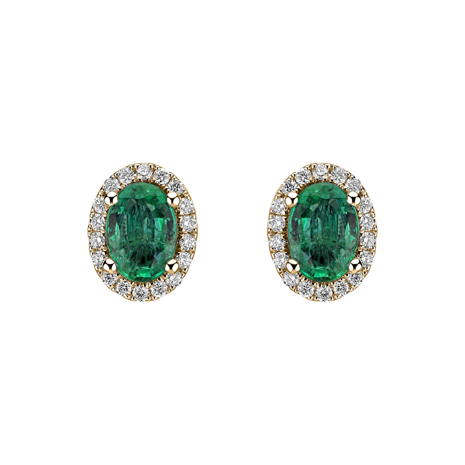 Diamond earrings with Emerald Imperial Allegory