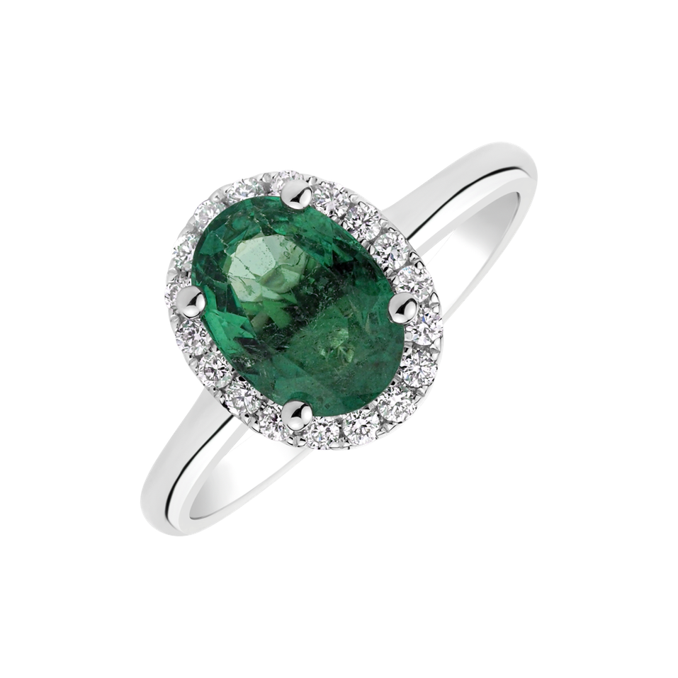 Diamond ring with Emerald Princess Wish