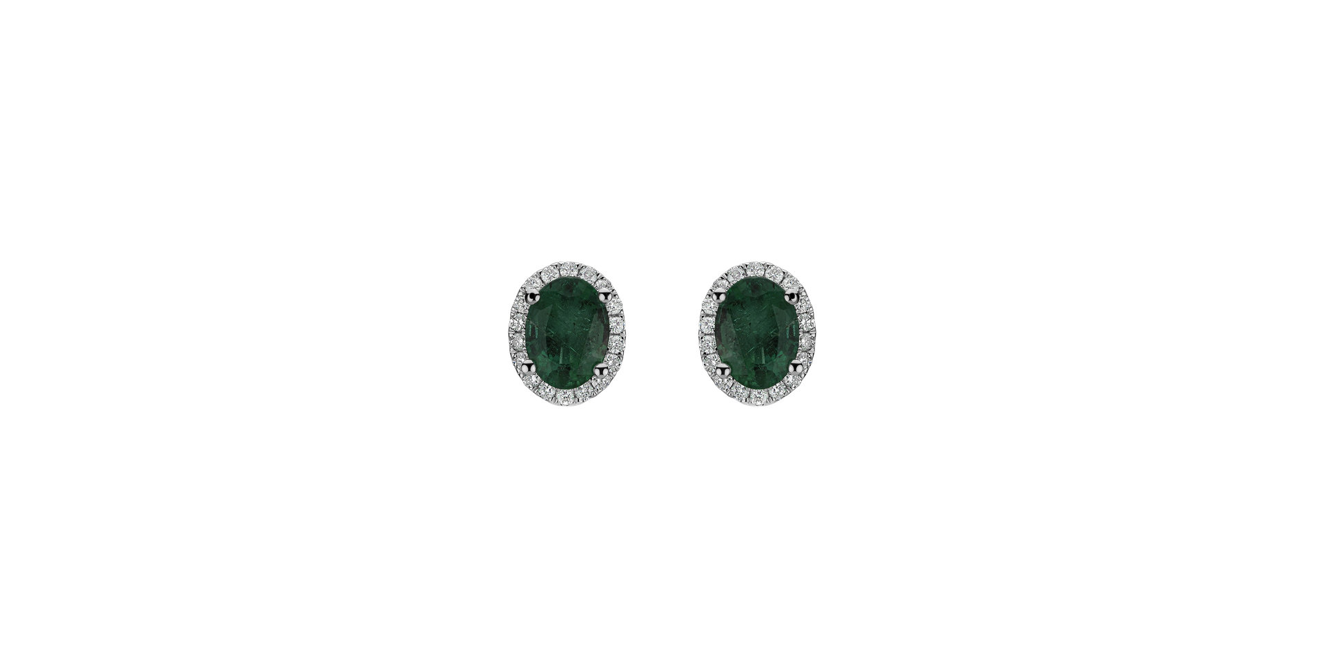 Diamond earrings with Emerald Imperial Allegory