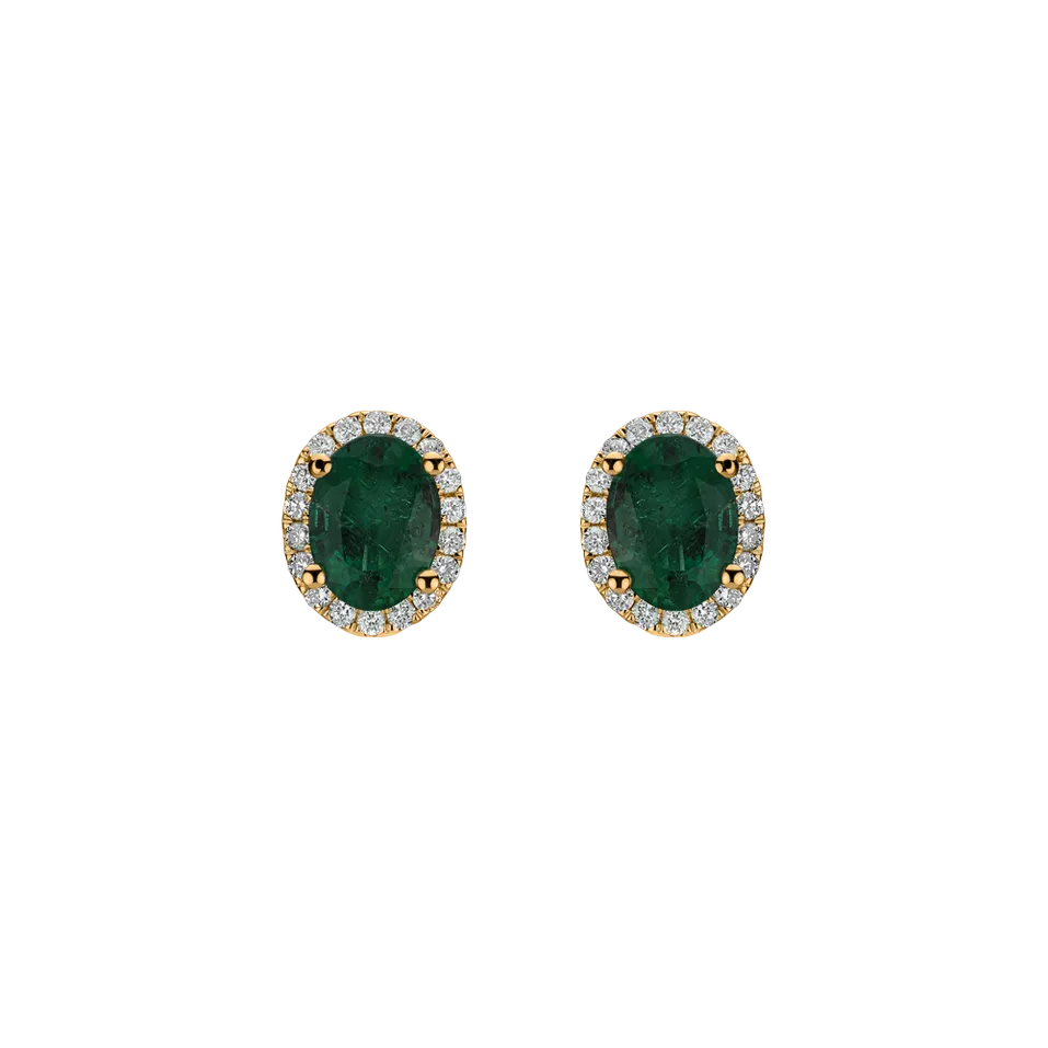 Diamond earrings with Emerald Imperial Allegory