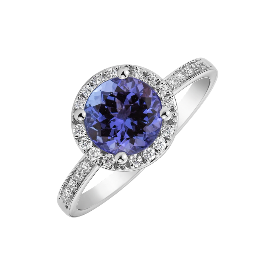 Diamond ring with Tanzanite Sin Signature