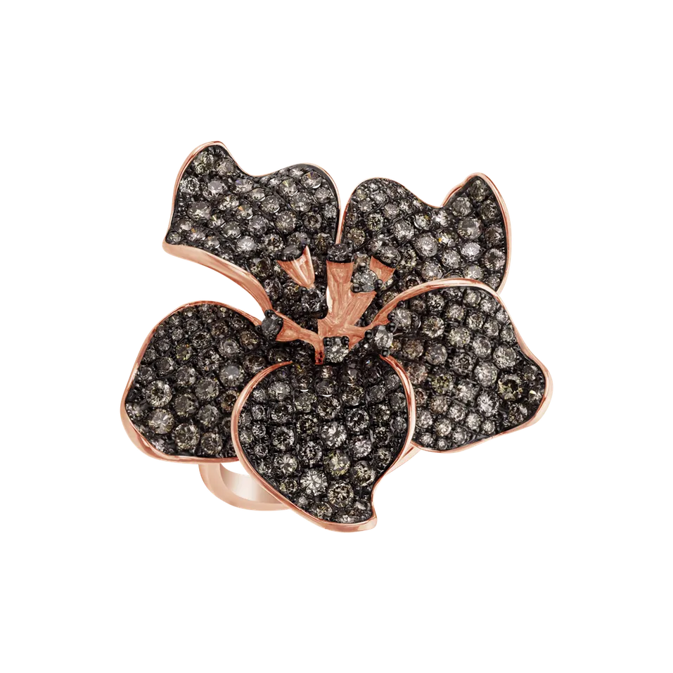 Ring with brown diamonds Orchid Desire