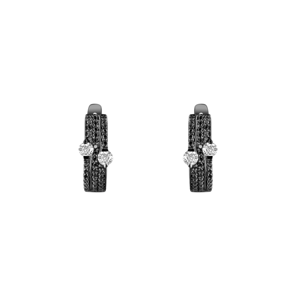 Earrings with black and white diamonds Alchemy Essence
