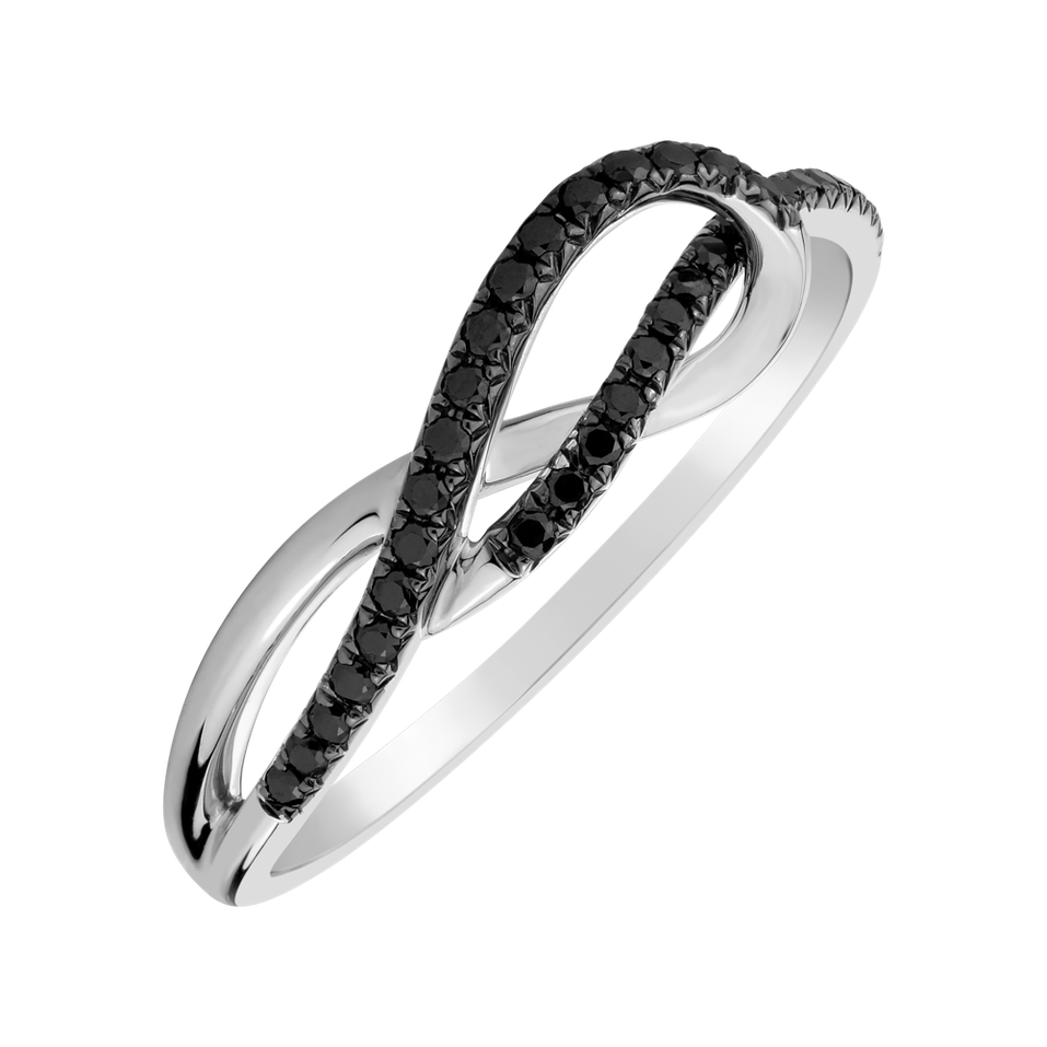 Ring with black diamonds Diamond Ripple