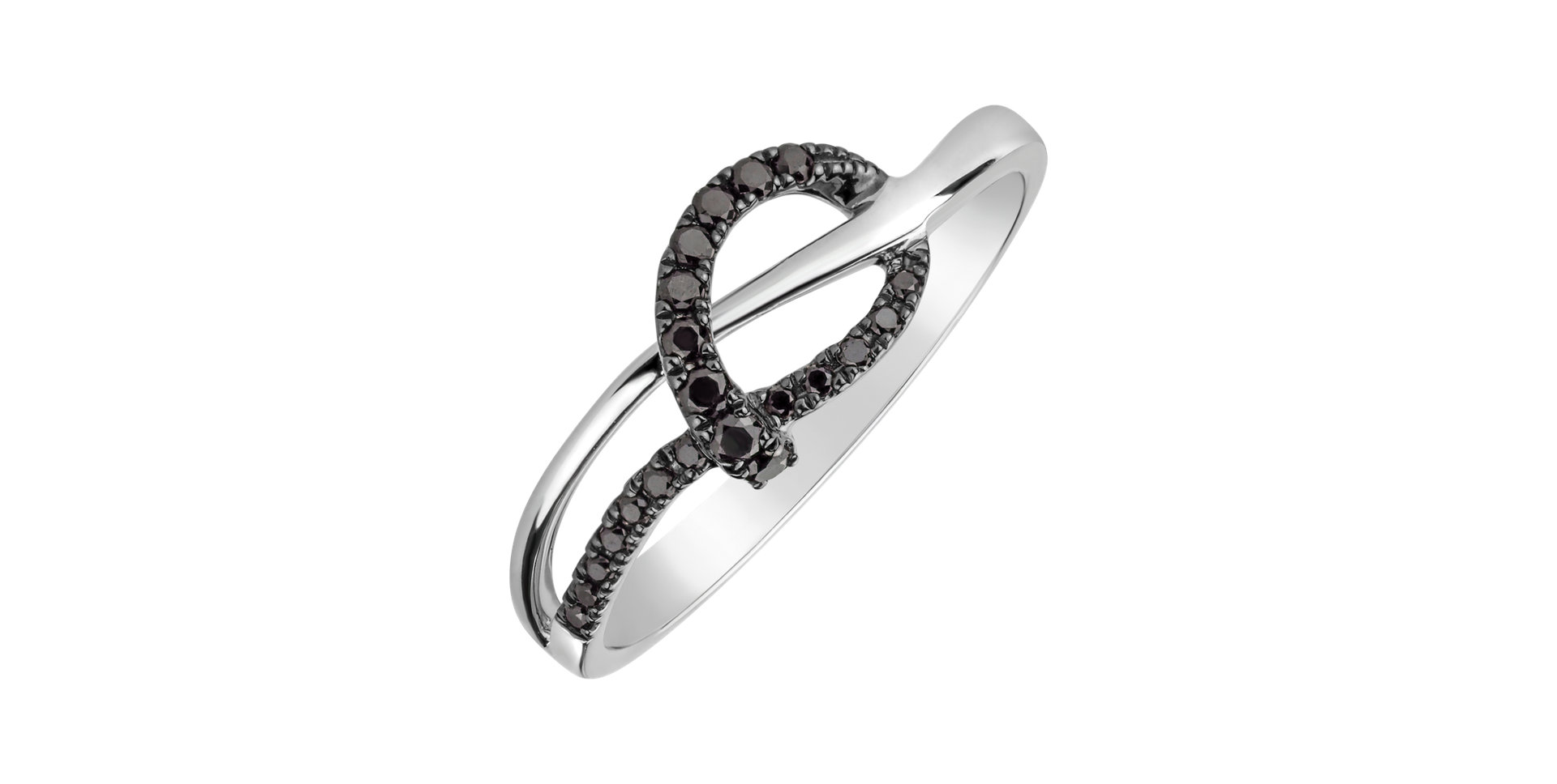 Ring with black diamonds Elegant Knot