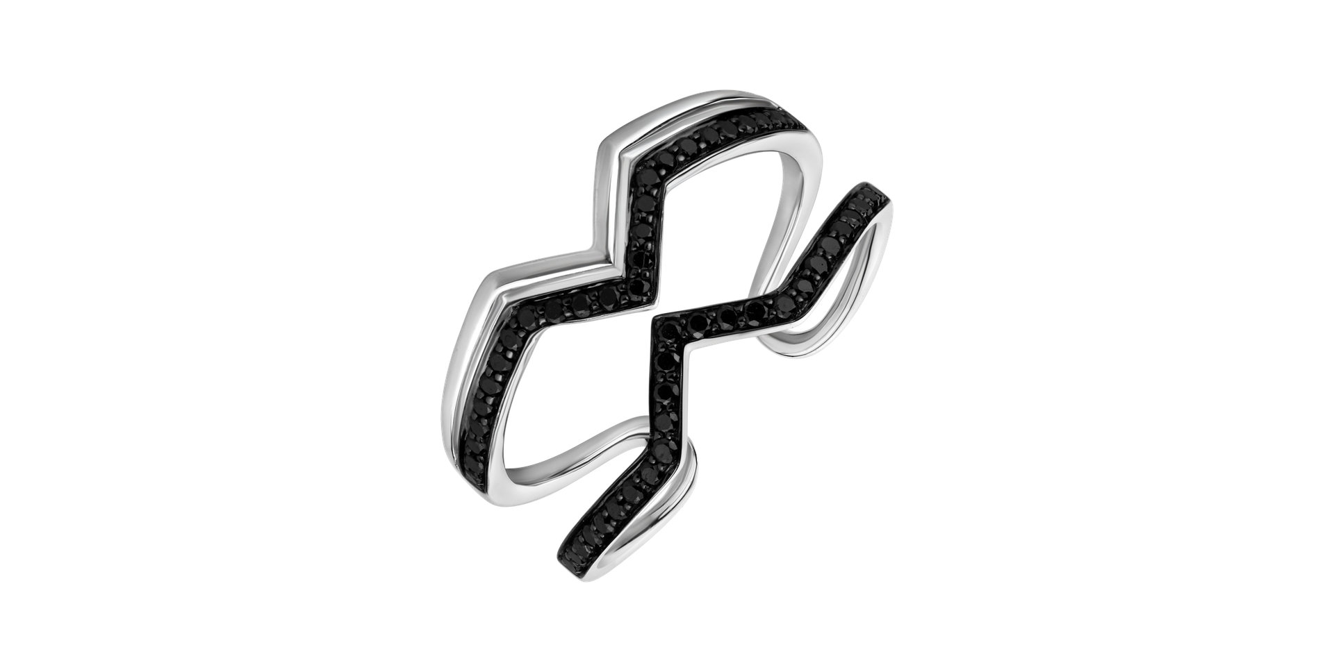 Ring with black diamonds Broken Aura