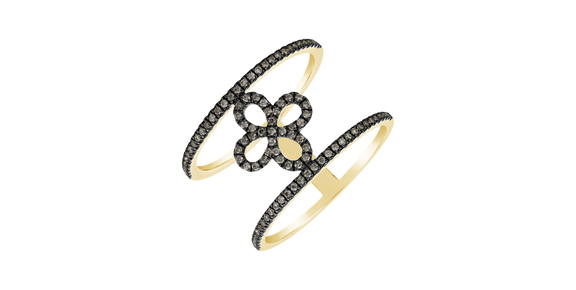 Ring with brown diamonds Gorgeous Flower