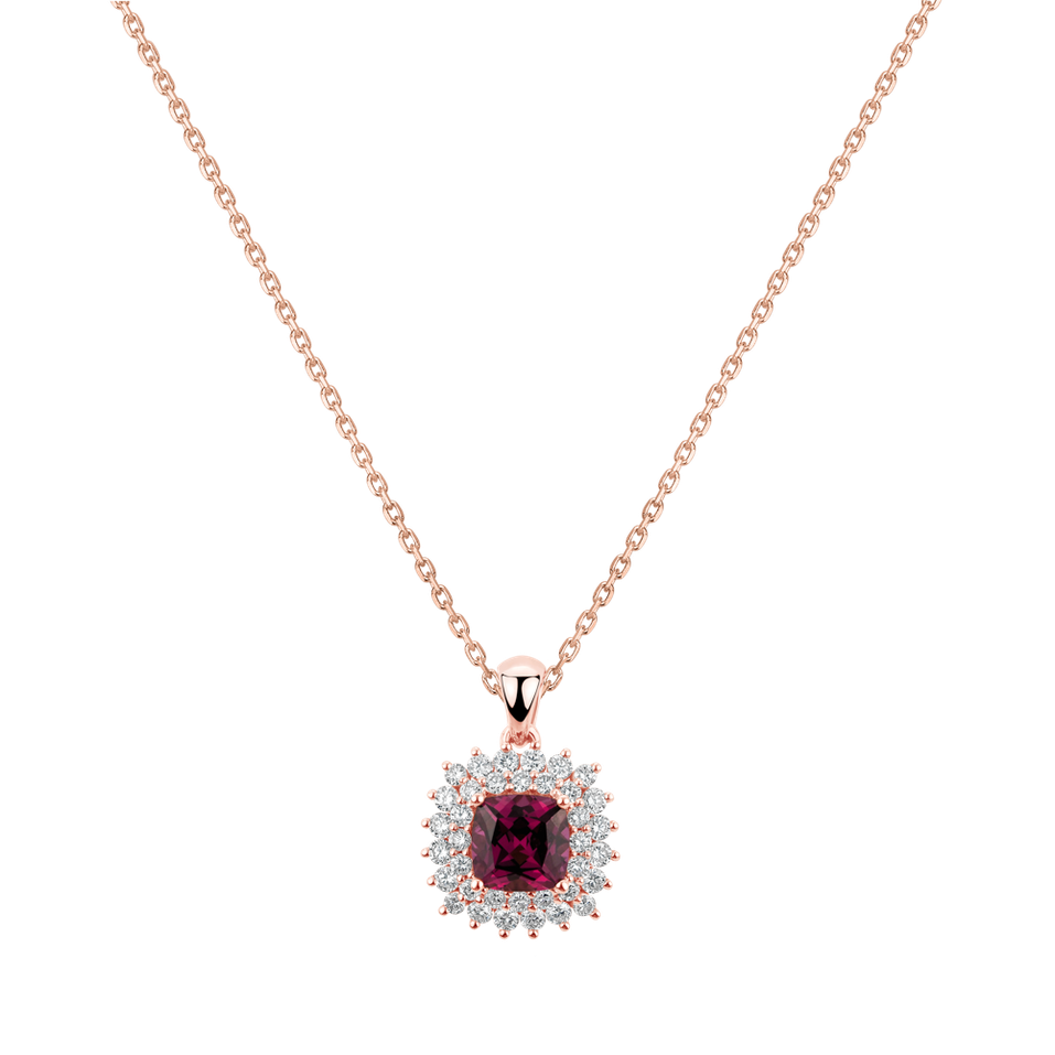 Diamond pendant with Rhodolite Gem Majesty