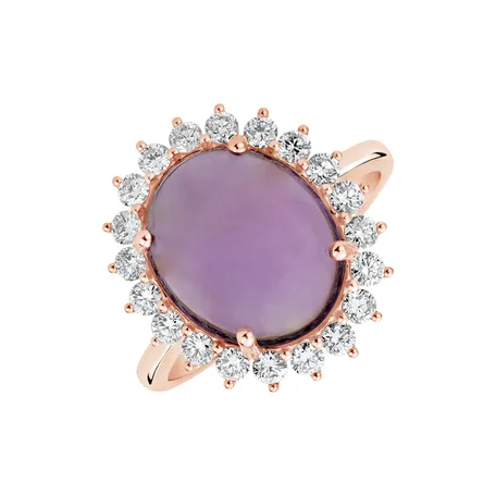 Diamond rings with Amethyst Diamond Euphoria