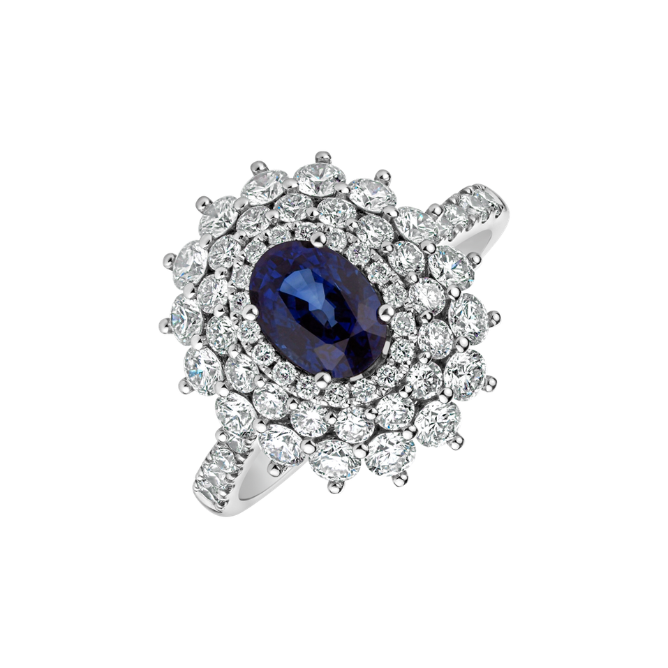 Diamond ring with Sapphire Ramona