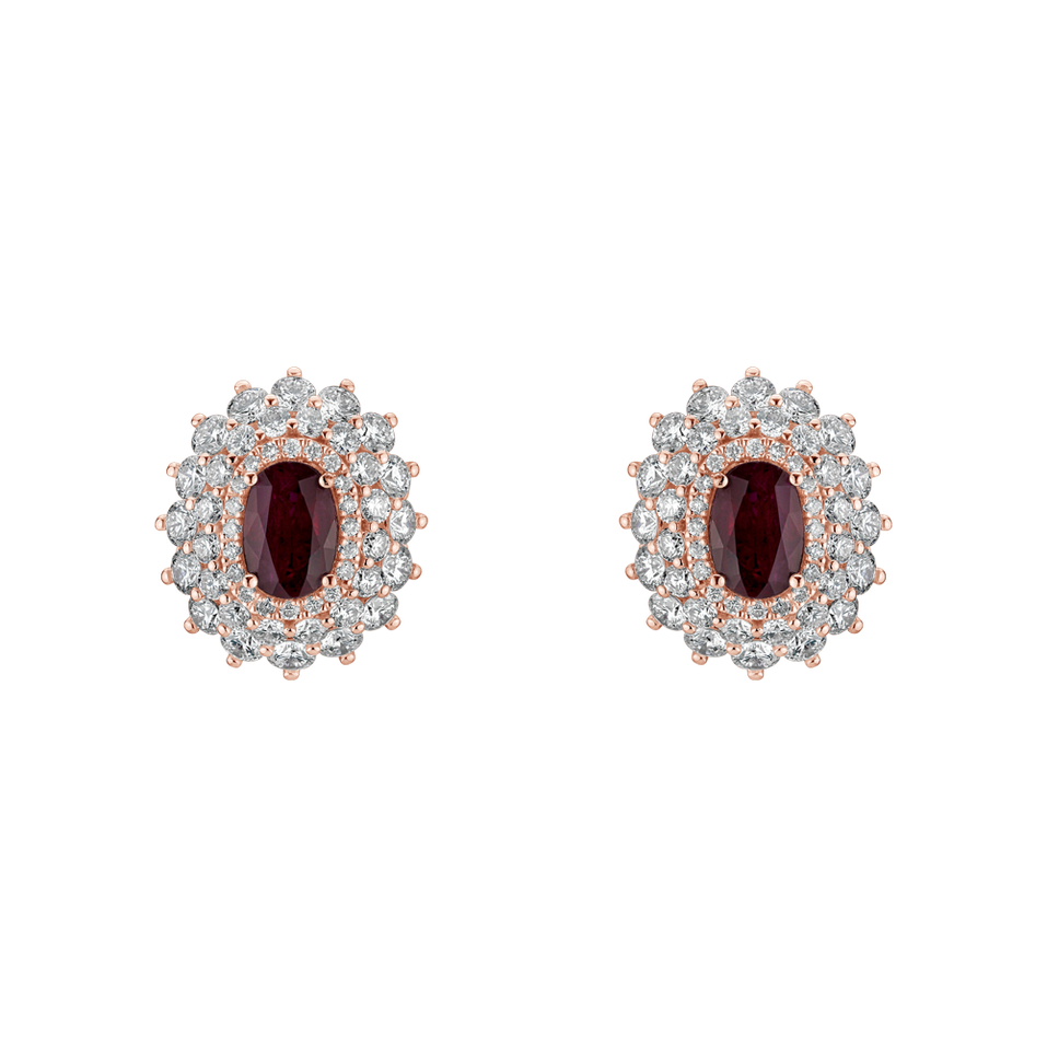 Diamond earrings with Ruby Lady Fermoy
