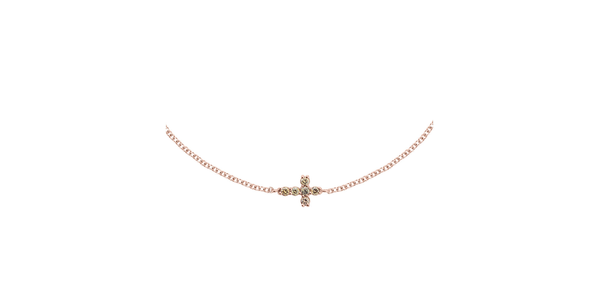 Bracelet with brown diamonds Shiny Cross