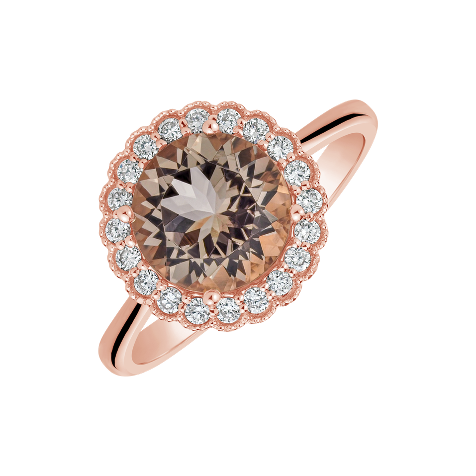 Diamond ring with Morganite Tender Dream