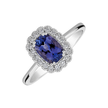 Diamond ring with Tanzanite Princess Desire