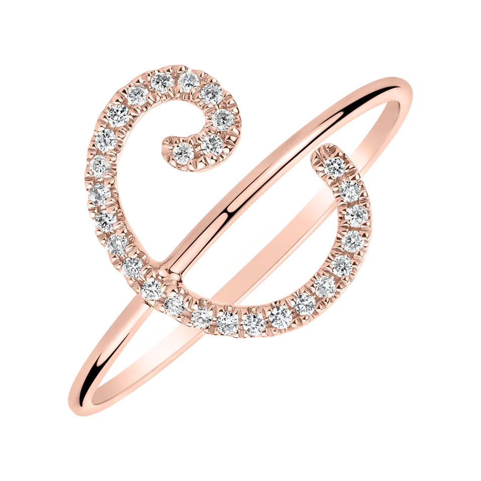 Diamond ring Curly Glittery C