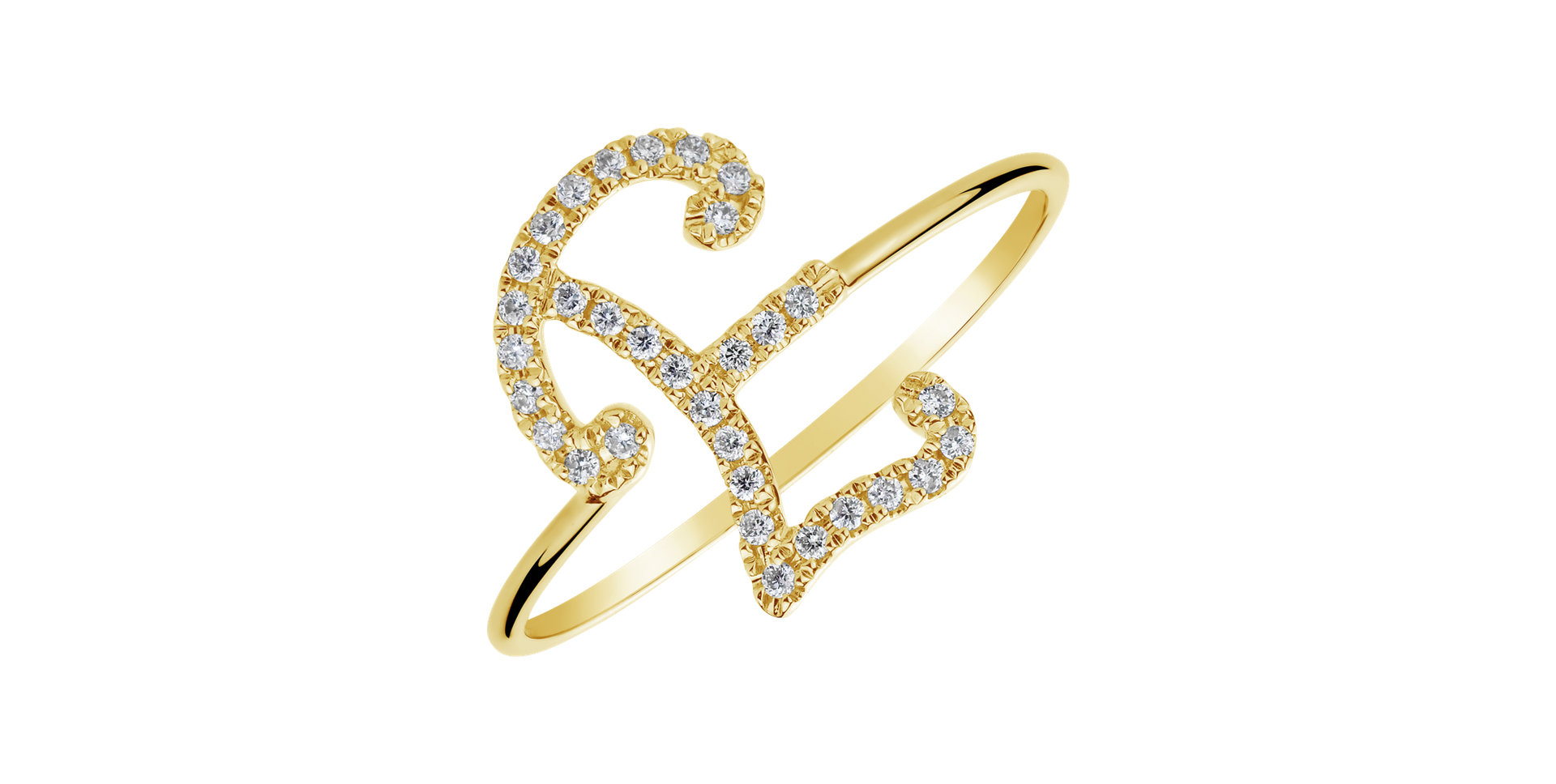 Diamond ring Curly Glittery E