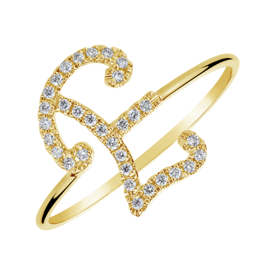 Diamond ring Curly Glittery E