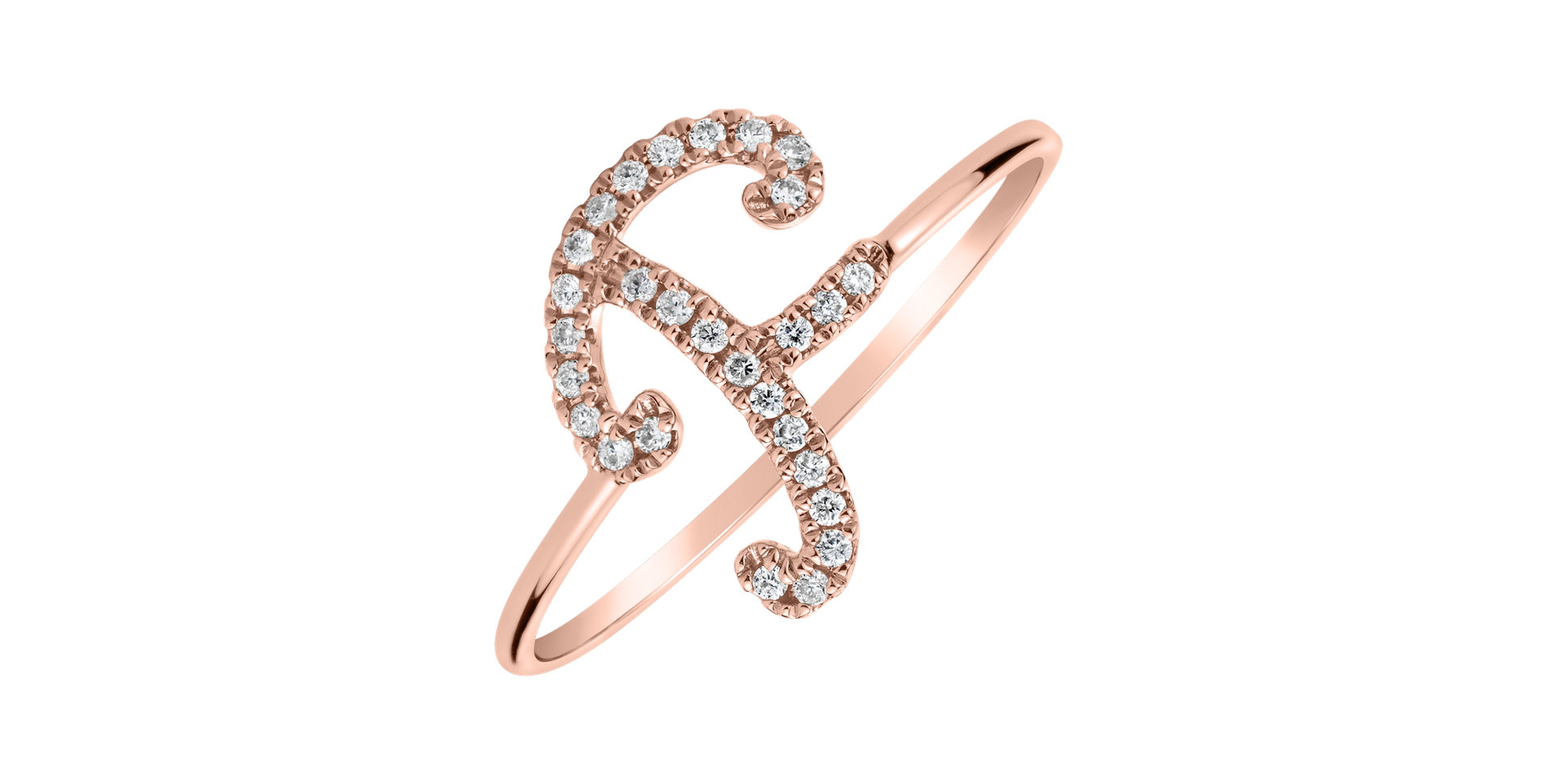 Diamond ring Curly Glittery F