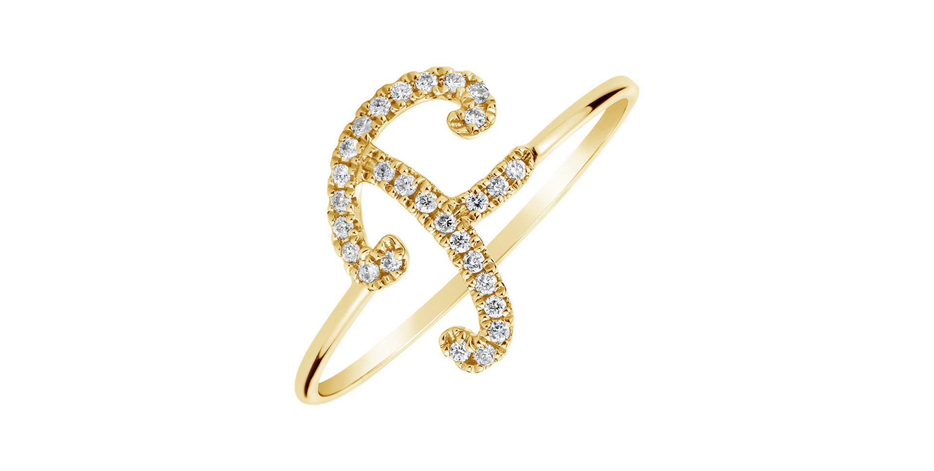 Diamond ring Curly Glittery F