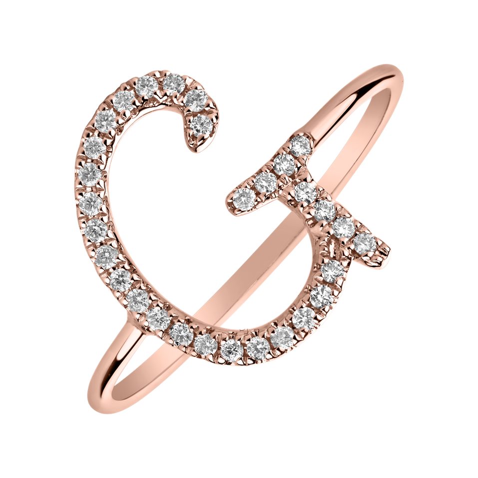 Diamond ring Curly Glittery G