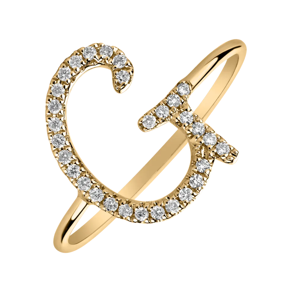Diamond ring Curly Glittery G
