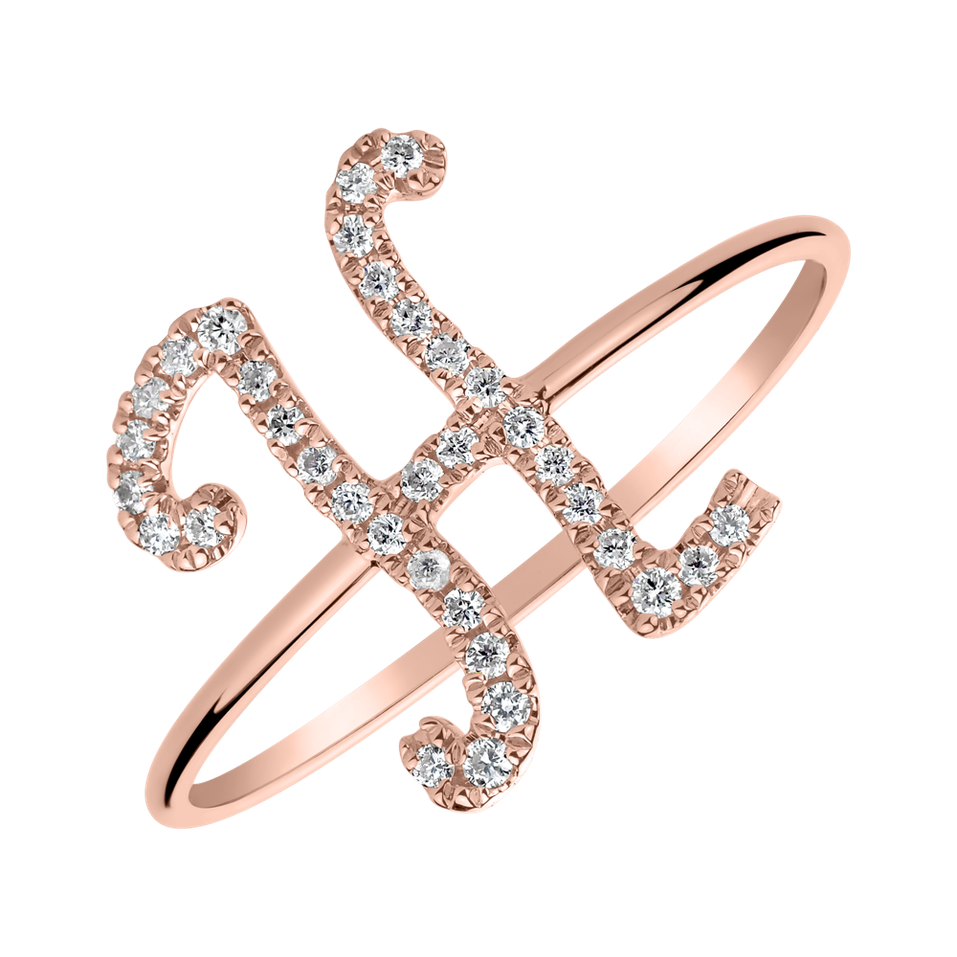 Diamond ring Curly Glittery H