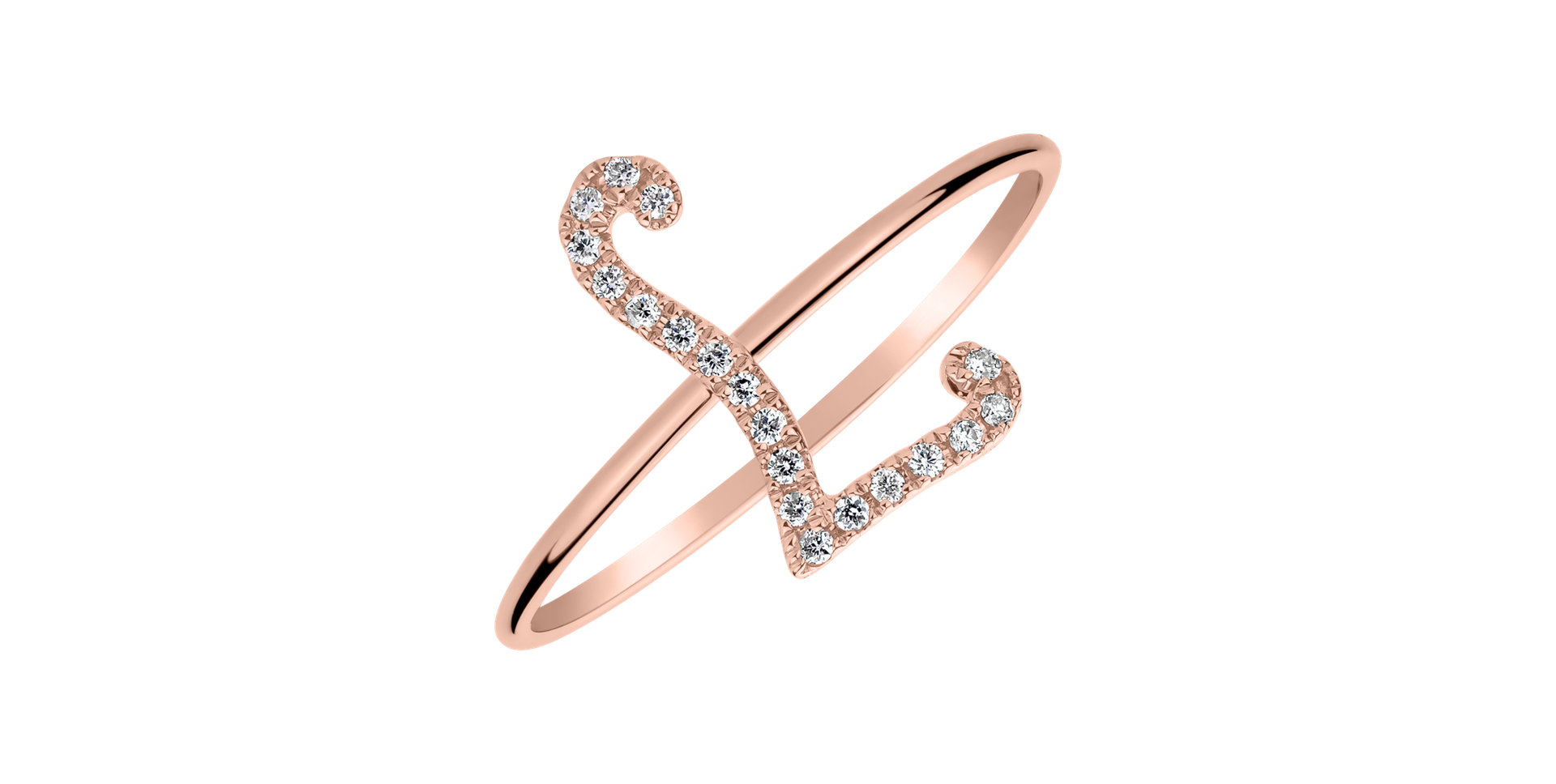 Diamond ring Curly Glittery L