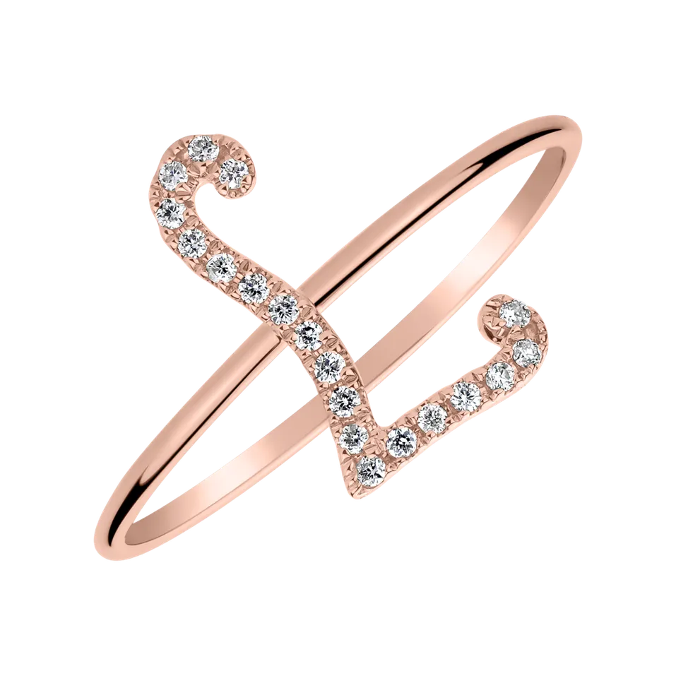Diamond ring Curly Glittery L
