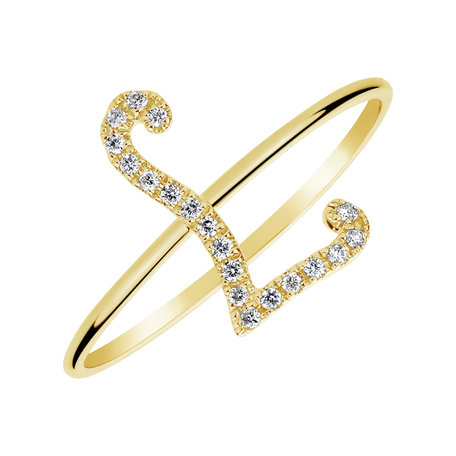 Diamond ring Curly Glittery L