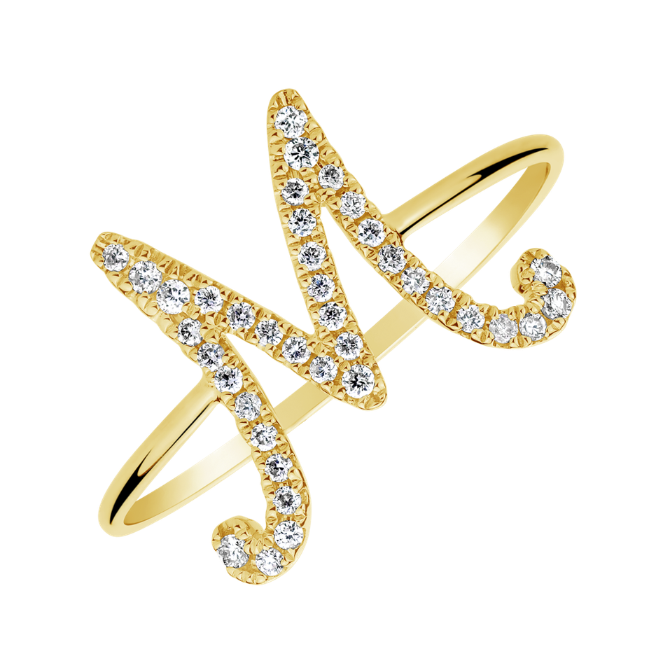 Diamond ring Curly Glittery M