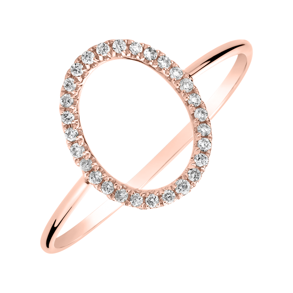 Diamond ring Curly Glittery O