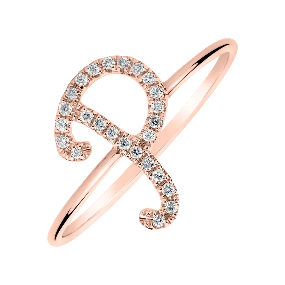 Diamond ring Curly Glittery P