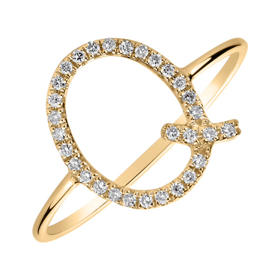 Diamond ring Curly Glittery Q