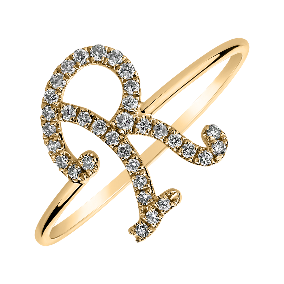 Diamond ring Curly Glittery R