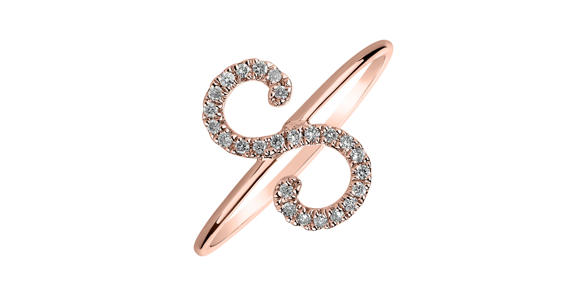 Diamond ring Curly Glittery S