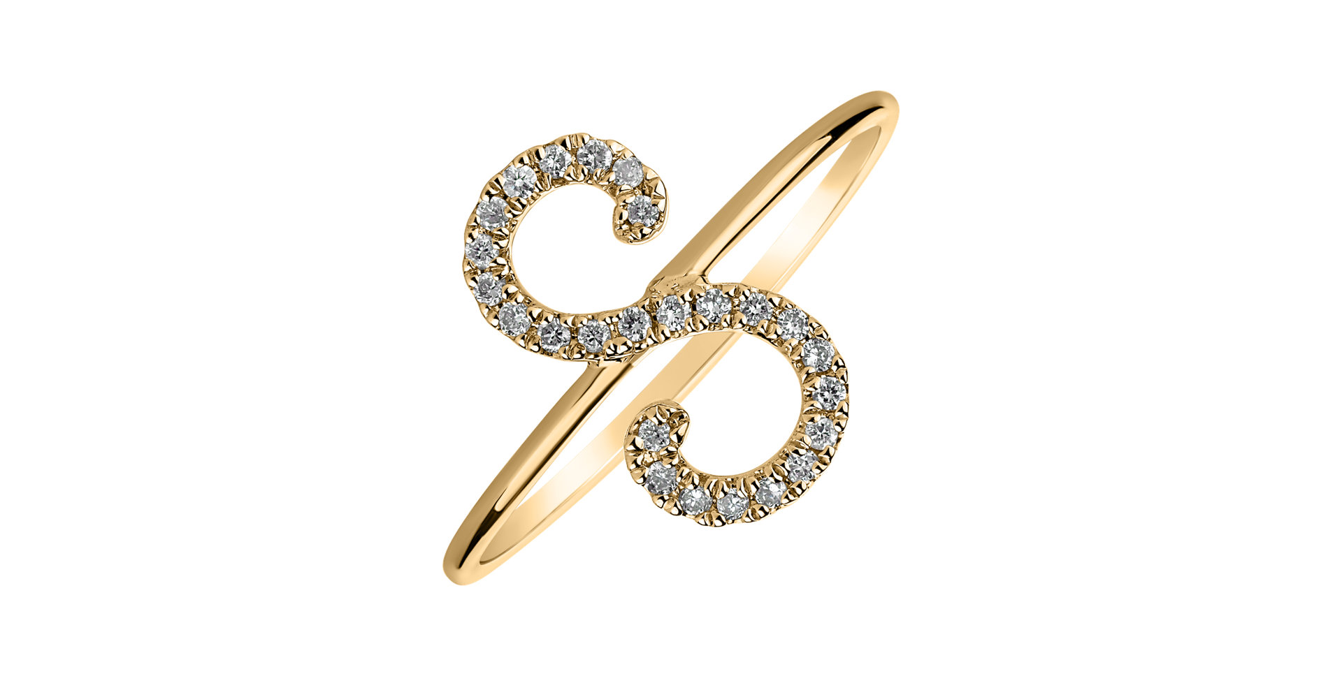 Diamond ring Curly Glittery S