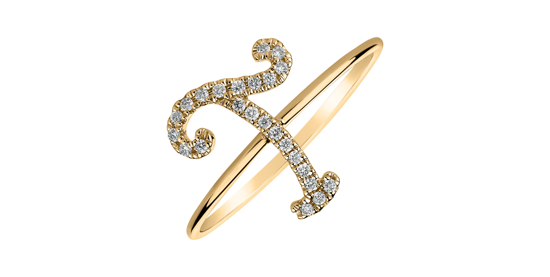 Diamond ring Curly Glittery T