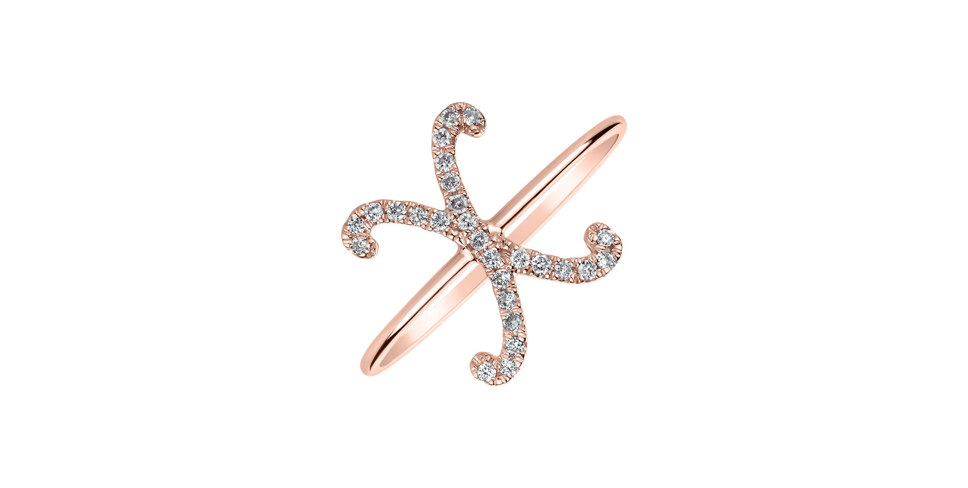 Diamond ring Curly Glittery