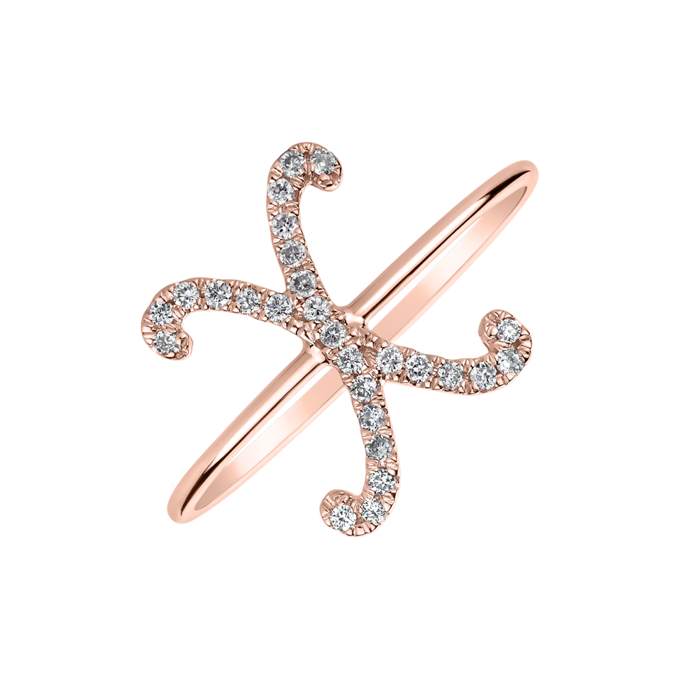 Diamond ring Curly Glittery