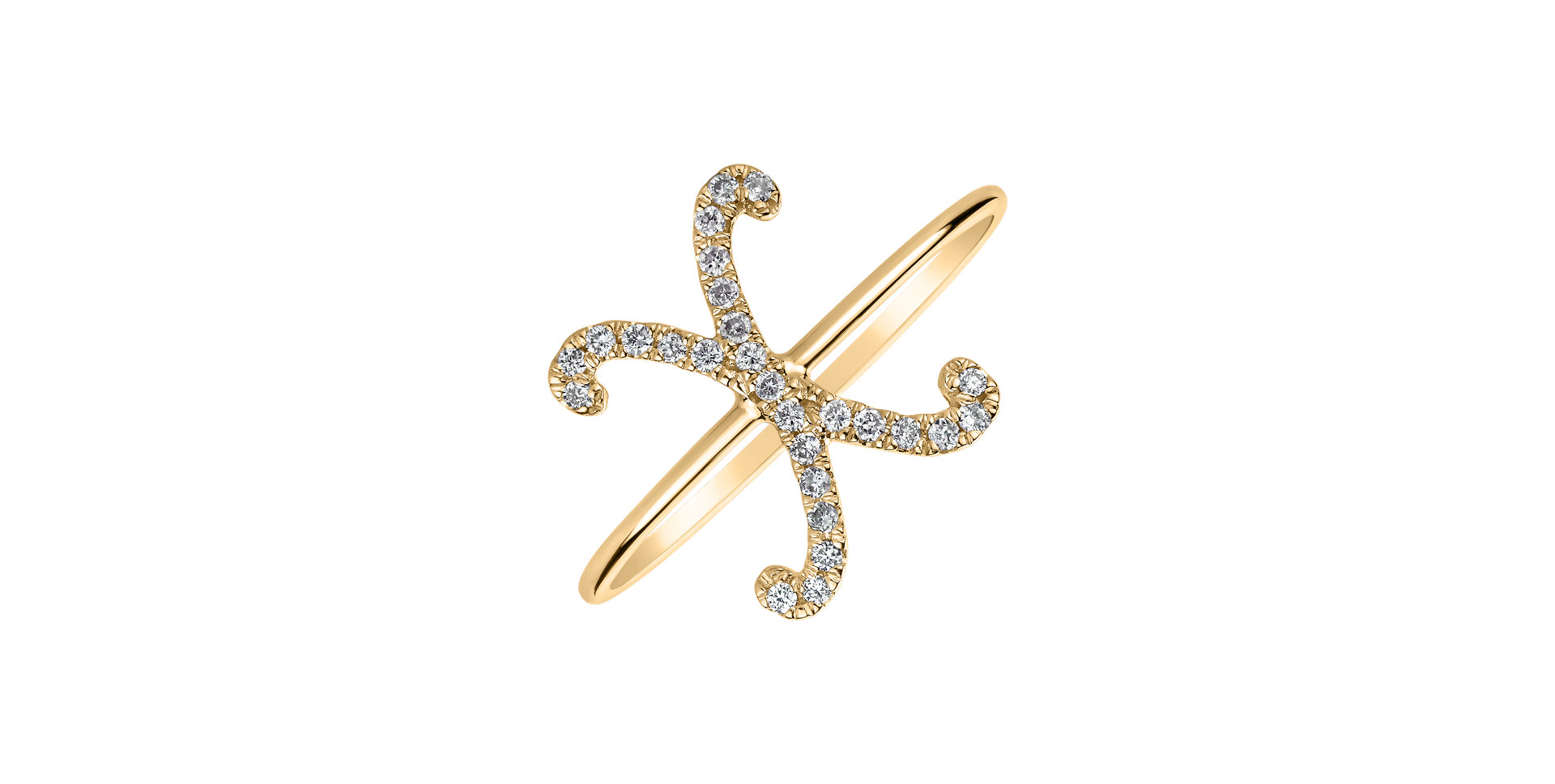 Diamond ring Curly Glittery