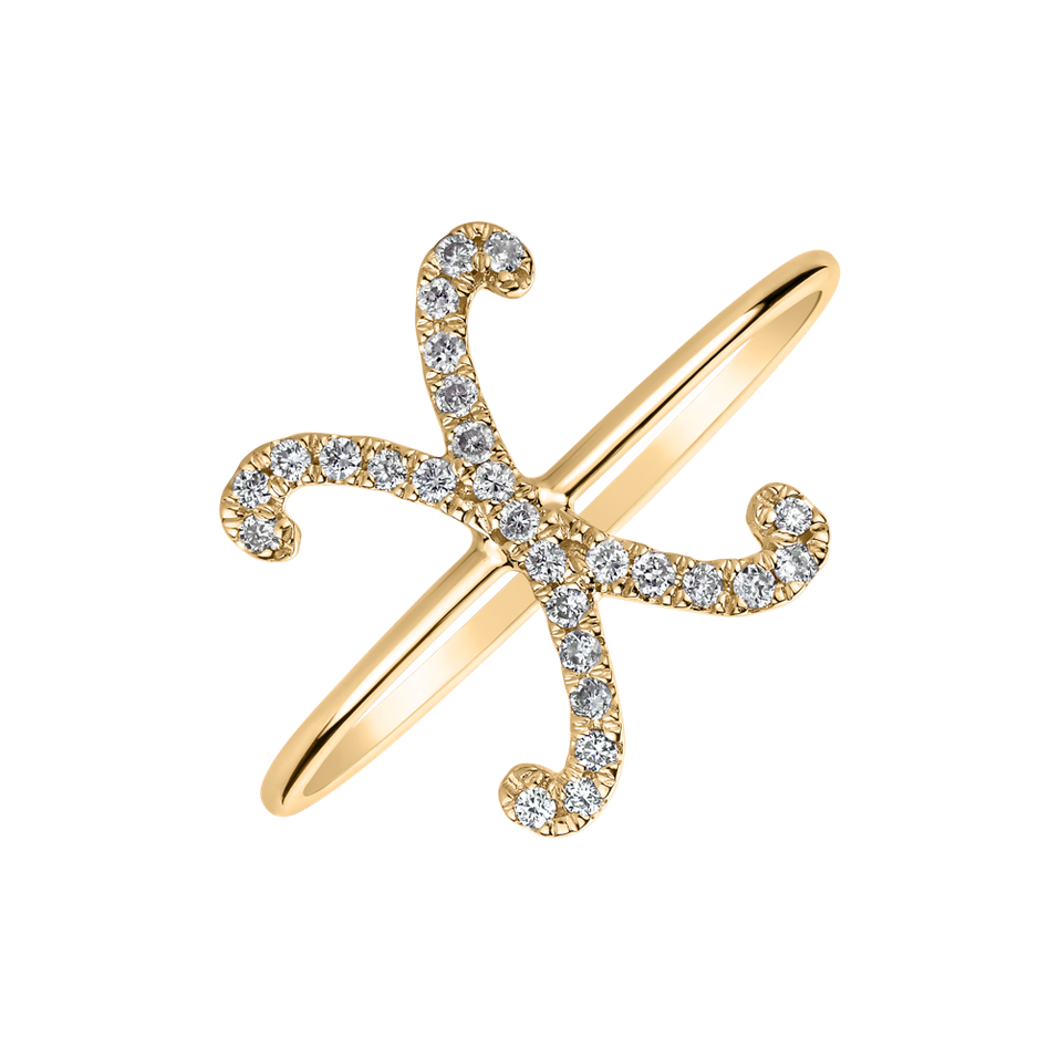 Diamond ring Curly Glittery