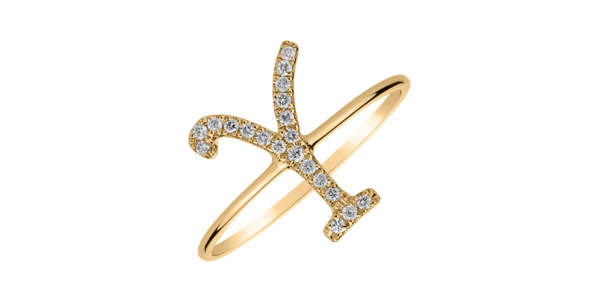 Diamond ring Curly Glittery