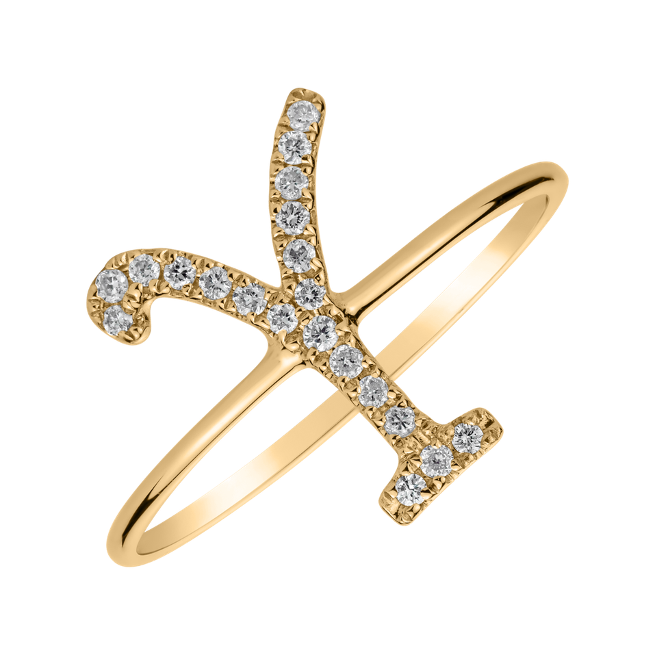 Diamond ring Curly Glittery