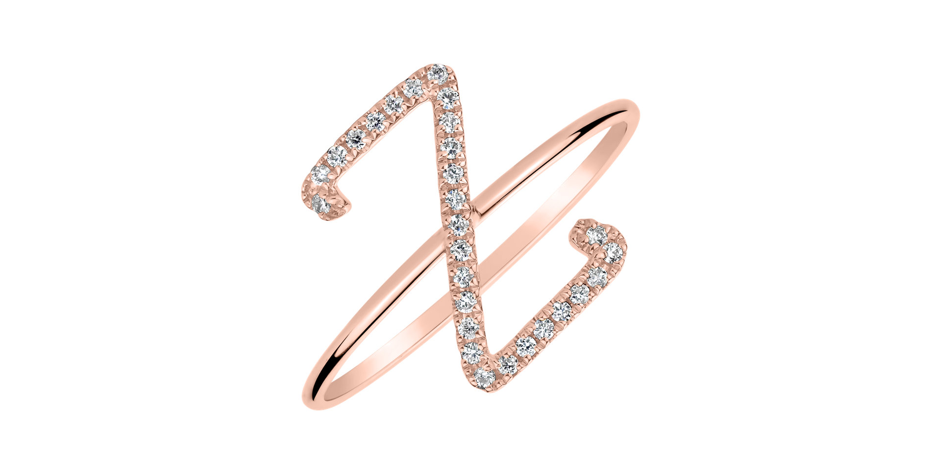 Diamond ring Curly Glittery Z
